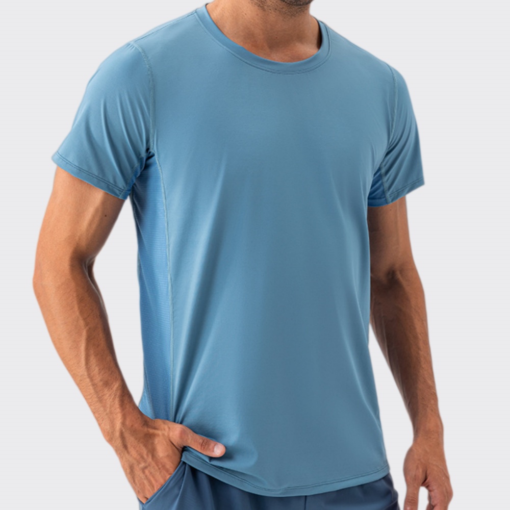 Sports Equipment Logos - Kaos Olahraga Cepat Kering Lengan Pendek