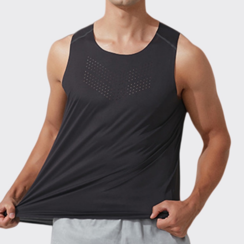 Rompi Gym Pria Kaus Tanpa Leng - Sports Equipment Logos ulasan dan harga